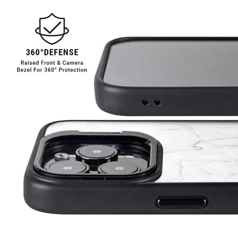 White Marble iPhone 13 Pro Kickstand Case